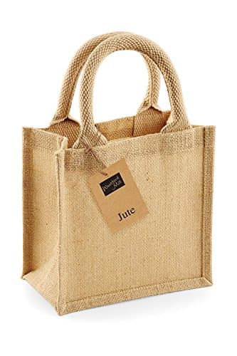 Westford Mill Unisex Adult WM411NATU Wm411 Jute Petite Gift Bag - Natural One Size - Natural, One Size Dimensions: 20 x 20 x 12cm.