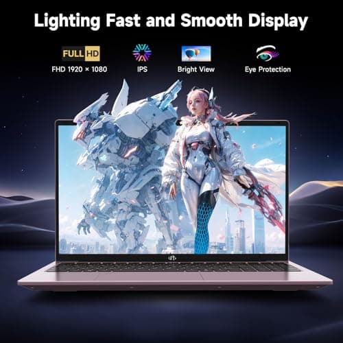 NIMO 15.6" Laptop-Computer, Win 11 Home, 16GB RAM 1TB SSD, Intel N100 CPU, Full HD, Wi-Fi 6, Fingerprint, 65W PD, Backlit keyboard, Slim Lightweight Notebook for Study, Work, Home, Rose Gold — view 4