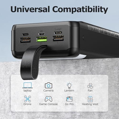 Power Bank 60000mAh 22.5W Fast Charging Portable Charger USB-C Quick Charge with 4 Outputs & 3 Inputs LED Display Huge Capacity External Battery Power Bank for Most Electronic Devices on The Market — view 3