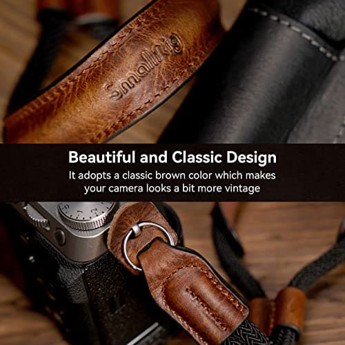 SMALLIRG Camera Wrist Strap, Vintage Leather Camera Hand Strap for DSLR SLR Mirrorless, Adjustable Safety Strap Fit for Fujifilm XT-50, X100VI, X-M5, for Sony, for Nikon, For Canon, Brown - 3926 — view 2