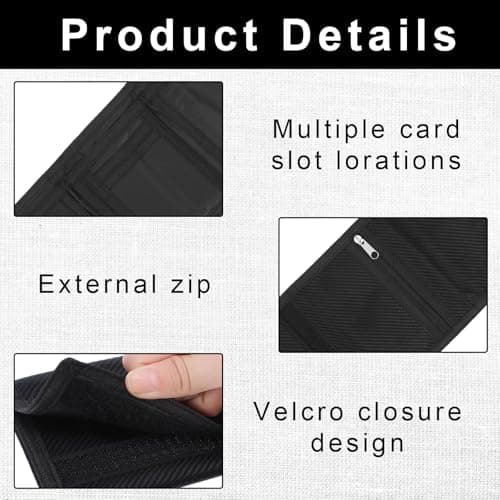 Slim Wallets for Men UK, Thin Compact Travel Small Coin Purse with Carbon Fiber, RFID Blocking Minimalist Front Pocket Wallets for Men, Holds Up to 6 Cards and Cash with Zipper, Gifts for Fathers — view 5