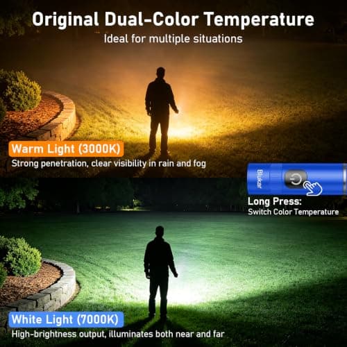 Blukar 2026 Gen 2 Small Torch Rechargeable,EDC Mini Flashlight with 2 Color — view 4