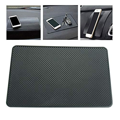 Gadgetking Car Dashboard Mat Pad Non-slip Rubber Mount Holder Mobile Phone Stand Extra Large Grip Gripped Mobile Phone Sat Nav Glasses, Keys, Coins Black Sticky Adhesive Anti Slip Black