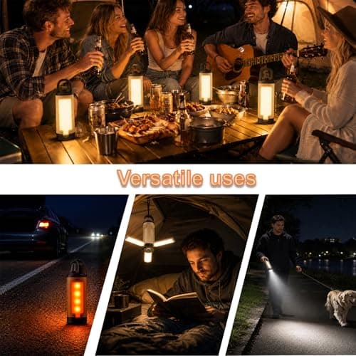 Beuaati Rechargeable Camping Lantern, 90° Foldable Light, 6 Modes, Torch — view 5