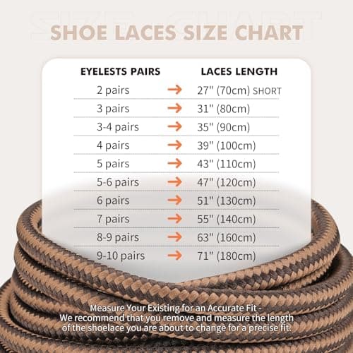 Stepace Round Shoelaces [2 Pairs] Heavy Duty Boot Shoe Laces for Hiking Work Boots Black White-120(Dots) — view 4