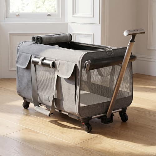 GoDyna Extra Large Portable Pet Trolley Carrier 59×39.2×40.9cm, Detachable Rolling Dog & Cat Travel Bag with Wheels, Foldable Pet Carrier Backpack for Large Cats & Dogs, Airline & Car Travel Approved — view 2