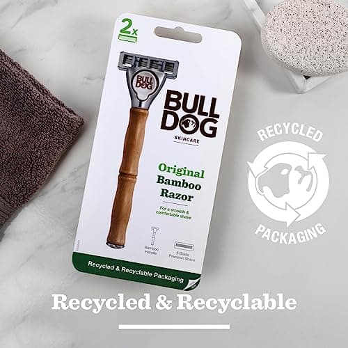 BULLDOG SKINCARE - Original Bamboo Razor Smooth Glide Razor Handle + 2 Blade Refills — view 5