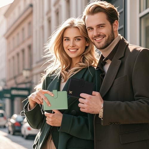 ILIYAH Passport Cover PU Leather Passport Holder Practical Travel Wallets RFID Blocking Passport Case with Card Slots Pen Holder Magnetic Closure(Green) — view 6