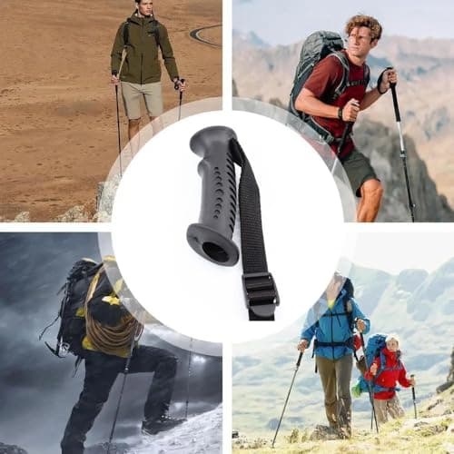 SquEqu 2 Pack Trekking Pole Handle Grip Replacement Rubber Sleeve Adapter with Hand Straps for 20mm Dia. Hiking Poles Walking Stick Cane Monopod Climbing Rod — view 3