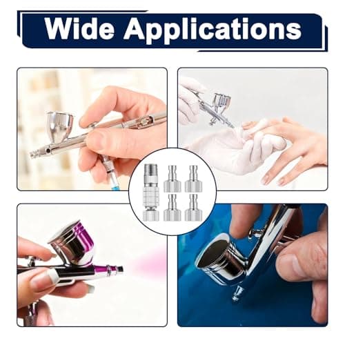 5 Pcs Airbrush Quick Release, Coupling Disconnect Adapter Kit, 1/8 Inch Female Connector and Male Plug, Durable Quick Connect Fittings for Airbrush and Air Compressor Hose Accessories Gun Connection — view 5
