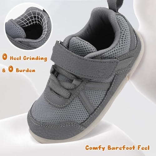 JOINFREE Toddler Boys Sneakers Non-Slip Sports Shoes Girls Sneakers Lightweight Baby Walking Shoes Grey 7.5/8 UK Child — view 4