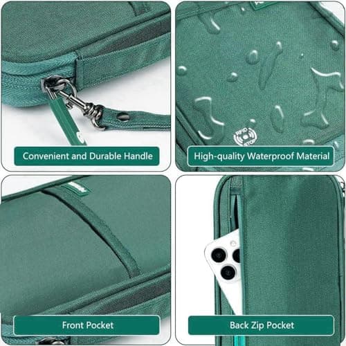 Auccu Passport Holder for Travel Family, RFID Blocking Document Holder Organiser Travel Wallet Waterproof for Women & Men for Cash, Passport, Boarding Pass, ID Card, Credit, Tickets, Pen, Green — view 5