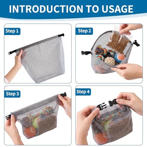 NEUSID 2 Pack Dog Food Travel Bag Roll-Top Closure, 7.7 L Dog Food Containers for Dry Food with 2 Foldable Bowls for Car Trips, Camping — view 4