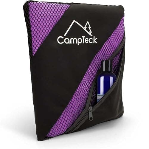 CampTeck U7305 Large (180x80cm) Lightweight and Compact Quick Dry Microfiber Travel Towel for Sports, Gym, Beach, Swimming, Yoga, Camping - Purple — view 3