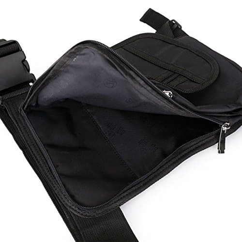 Xieben Nylon Drop Leg Bag for Men Women Motorcycle Bike Hip Bum Belt Waist Fanny Pack Travel Outdoor Camping Tactical Hiking Cycling Crossbody Shoulder Pouch Black — view 5
