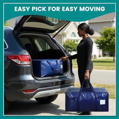 Dntorx 6 Pack Moving Bags, 93L Storage bags with Lids for Home & Dorm, Blue — view 4