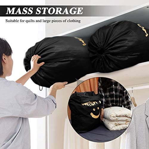 IHOMAGIC Large Travel Laundry Bag, Large Laundry Bag, Wash Me Storage Bag, Hand Washable, Lightweight Bag for Dirty Clothes 120L for Dorm, Camp and Apartments, Travel, Black — view 4