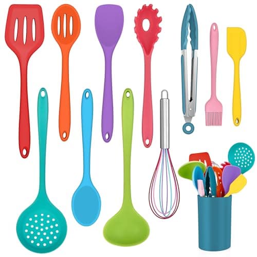 Onader 12Pcs Kitchen Utensil Set, Silicone Cooking Utensils with Holder