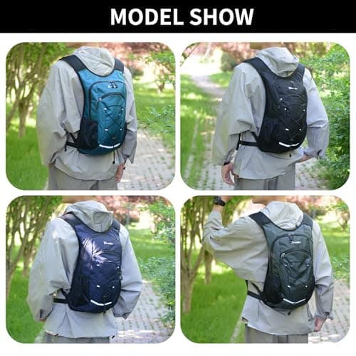 Lightweight Hiking Backpack,18L Waterproof Backpack,hiking rucksack for Women Men Outdoor Camping, Hiking,walking Backpack (Blue) — view 3