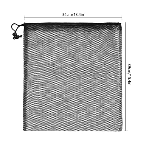 ALLY-MAGIC Large Mesh Drawstring Bag, Net Beach Tote Bag Mesh Stuff Sack Storage Bag with Drawstring Multi Functional Nylon Bags for Swimming Beach Pool Sand Toys Equipment Travel and Sports Y7STCSD — view 2