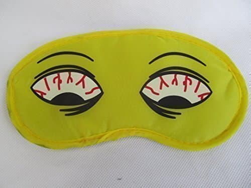 Fat-catz-copy-catz Quality kids adults novelty eye sleeping travel mask cover shade (yellow tired eyes)