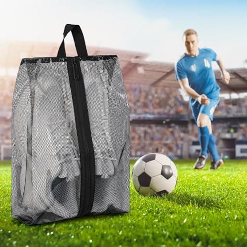 jwtyu 1 Piece Shoe Bags for Travel Black Shoe Bag Waterproof TPU Mesh Shoe Travel Bag with Zipper for Travelling or Home Storage — view 5