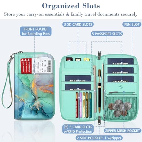 FINTIE Passport Holder Travel Wallet for Family — view 4