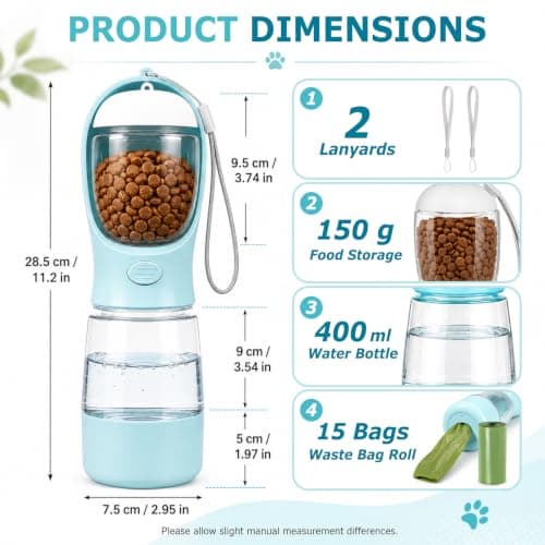 Wosyoodo 4 in 1 Portable Dog Water Bottle for Walking, Leakproof Design — view 2