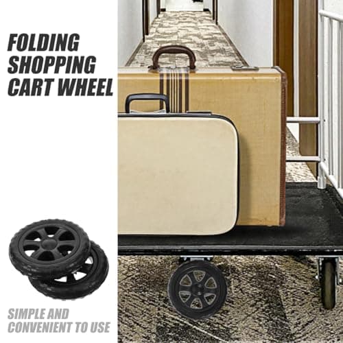 ULTECHNOVO Shopping Cart Wheels Replacement - 6.68 Inch Standard Fit Replacement Shopping Trolley Spare Wheels - Plastic Shopping Cart Repair for Folding Rolling Bag Laundry, 2 PCS — view 5