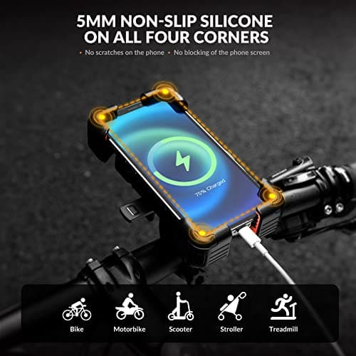 ROCKBROS Bike Phone Mount with Auto-lock, 360°Rotation Fit for 4.5-7.2” — view 6