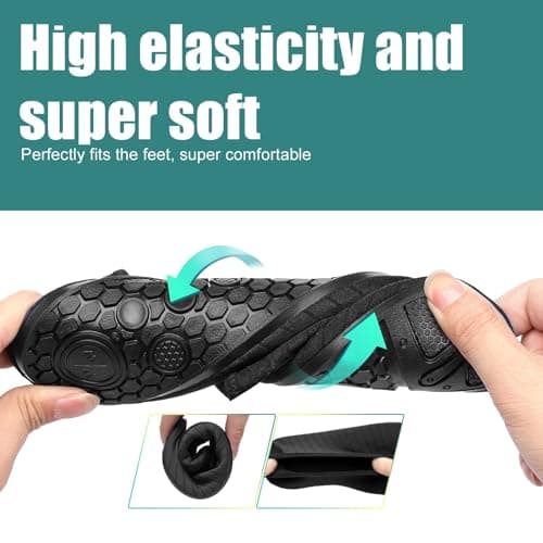 Steppli Water Shoes Beach Swim Aqua Wet Socks Yoga Quick-Dry Breathable Weitsuit Non Slip Lightweight Shoes for Men Women Black EU36/37=UK3/4 — view 4