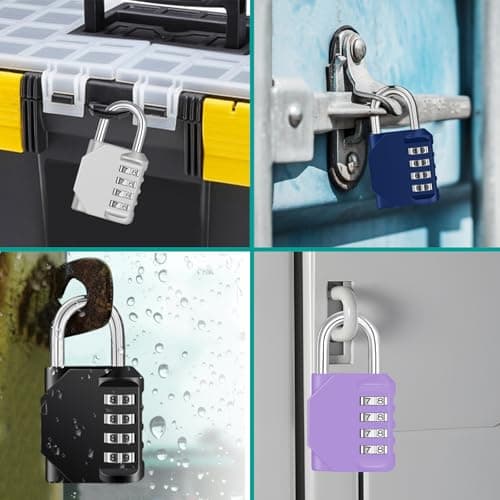ZHEGE Padlocks with Code, Combination Padlock for Gym Locker (Purple) — view 5