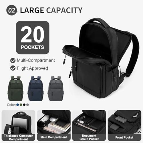 SUIKIHUM Laptop Backpack for Men,Flight Approve Daypack Anti-Theft Rucksack — view 4