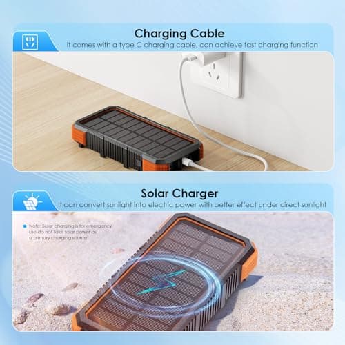 Solar Power Bank 20000mAh Wireless Charging Portable Charger — view 3