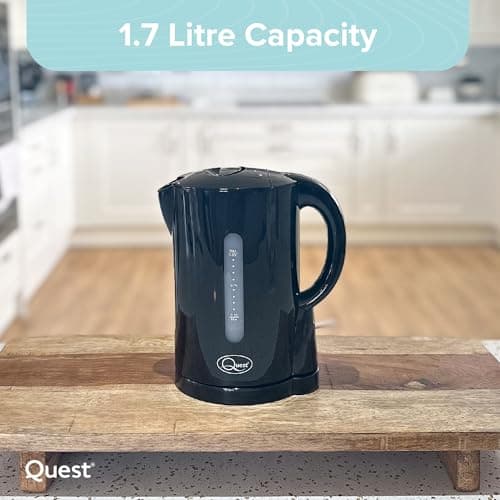Quest 35039 1 Litre Kettle | Compact Design | Spout Filter | Water Level Indicator | BPA Free | Black — view 6