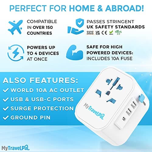 MyTravelPal Pro Worldwide Travel Adapter USB-C | UK Safest Plug Adapter — view 3