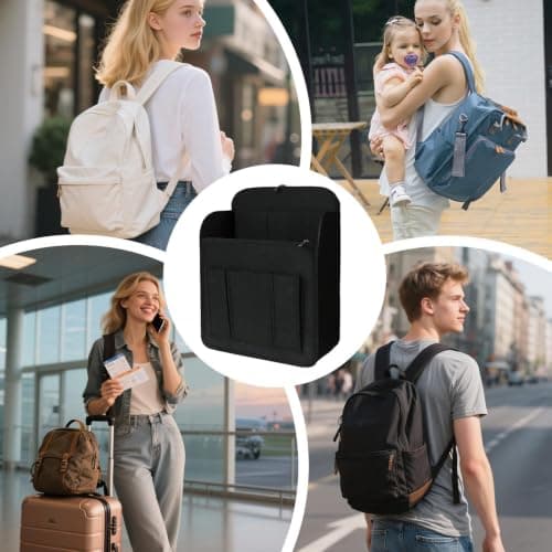 Travel Backpack Organizer Lightweight Felt Insert with Multiple Compartment — view 4