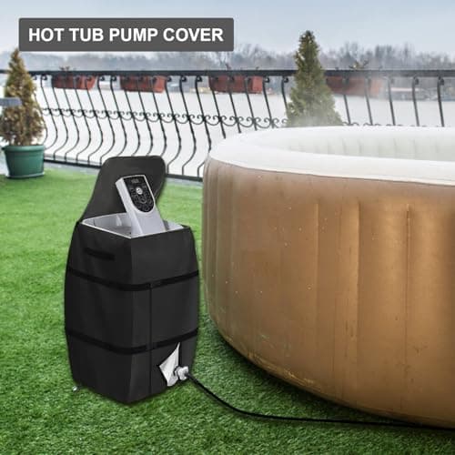 Hot Tub Cover with Zipper Opening - Spa Heater, Waterproof, Dustproof & Insulated Pump Cover for Outdoor Travel Bathtub, Pools & Inflatable Bathtubs (Black) by Lazy Spa — view 5