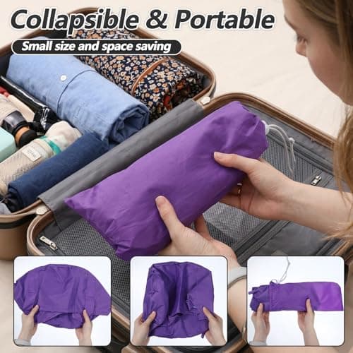 Foldable Bucket for Soaking Feet, Portable Foot Bath Basin, Travel Foot Soaking Tub with Handles, Purple Foot-Spa Soaking-Tub for Home, Travel, Outdoor and Camping (14 L/11x7.5 Inch) — view 3