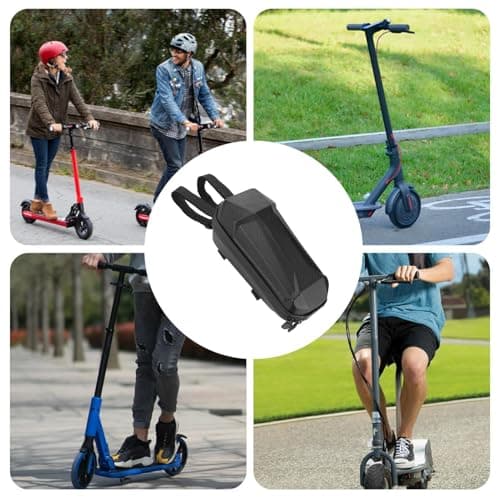 Hard Shell Scooter Bag, Scooter Handlebar Bag, Scooters Storage Bags, 2L Fully Waterproof Hard Shell EVA Scooters Bicycle Mountain Bike Bags, Quick-Release Hanging Handle Bages(Reflective Strips) — view 4