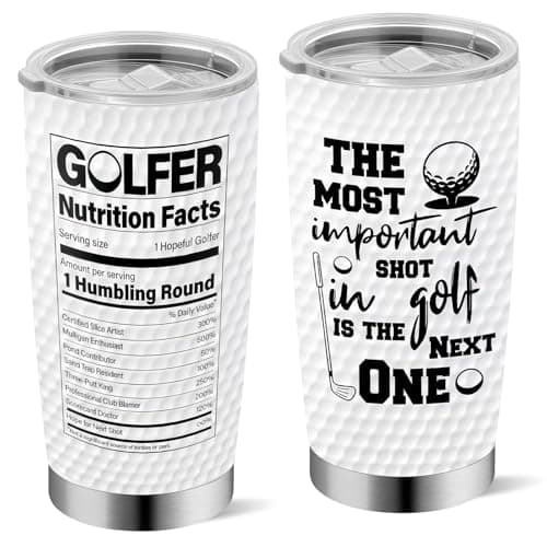 Gifts for Golfers - Funny Golf Ideas for Men Dad Husband Boyfriend Grandpa - 20oz Insulated Stainless Steel Golf Coffee Travel Mug Tumbler Cup - Birthday Valentine Fathers Day White Elephant Christmas
