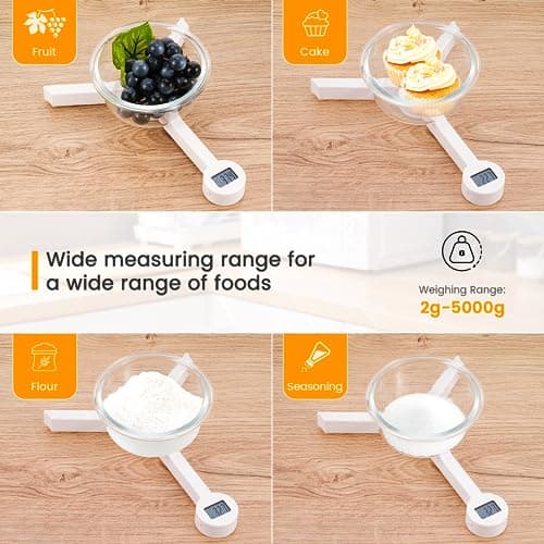 Folding Food Scale,Digital Kitchen Scale,Highly Accurate Compact Small Scale with LCD Display,Portable Food Scale Multiple Units Supported, Travel Scale for Measuring Intake of Healthy — view 5