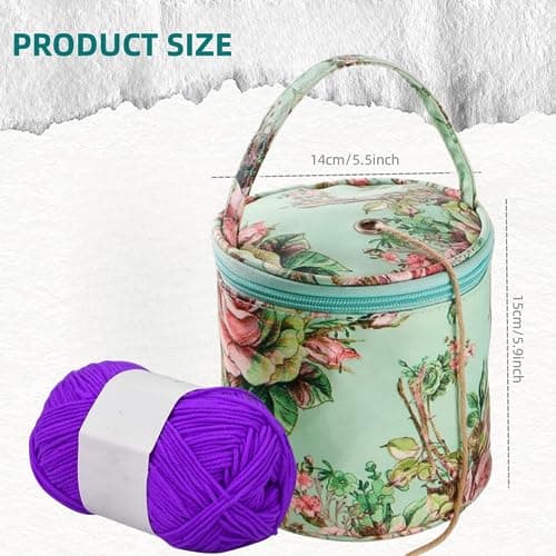 KAISELINNA Knitting Bag Yarn Storage Bag Wool Holders Crochet Tote Organizer Storage Bag Travel Knitted Wool Bags Sewing Tools (Green) — view 4