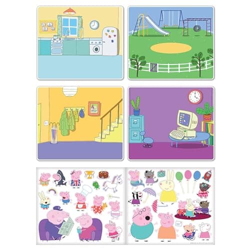 Paper Projects 01.70.29.010 Peppa Pig Activity Set-Includes Six Scenes and Over 50 Stickers, Blue, 23.5cm x 15.5cm — view 4