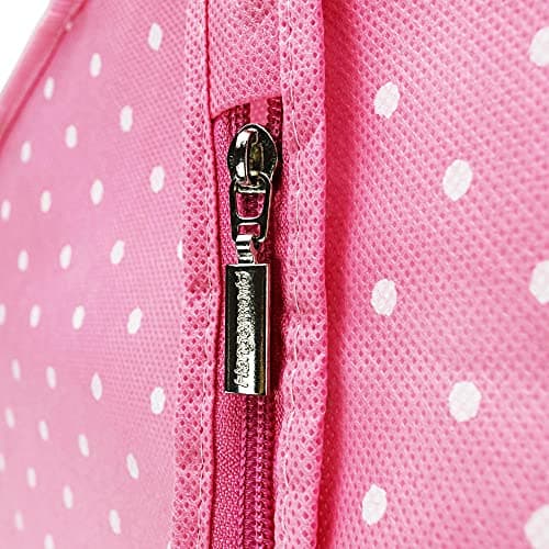 HANGERWORLD Single Pink Polka Dot Breathable Garment Coat Cover Bag-for All Clothes & Dresses-45" (114cm) — view 4