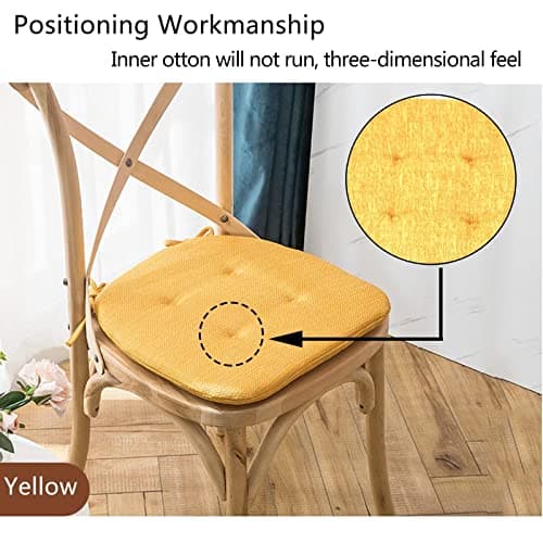 8 Pack Dark Grey U Shaped Dining Chair Cushions with Long Ties Double Sided Kitchen Chair Pads for Wood and Metal Chairs — view 4
