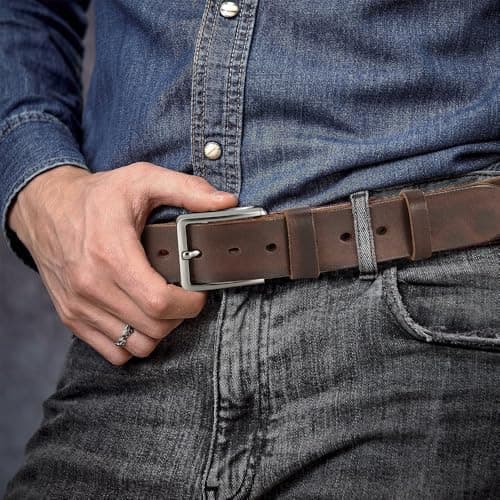DOOPAI Leather Belt for Men,Handmade for Formal Work or Casual Belt 40MM — view 5