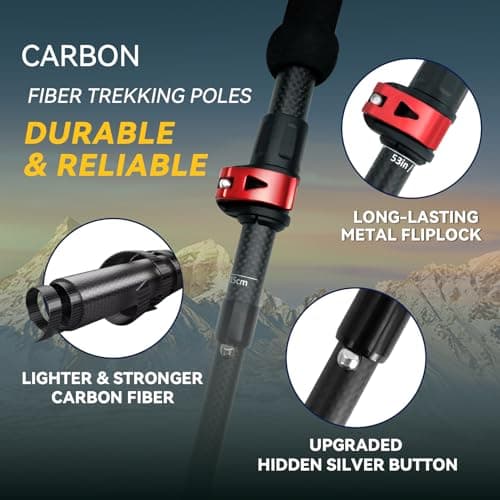 2-Pack Carbon Fiber Folding Walking Sticks for Men and Women,237g Per Pole — view 2