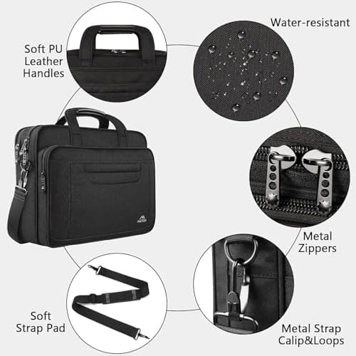 MATEIN 17 inch Laptop Bag, Water-Repellent Computer Briefcase — view 4