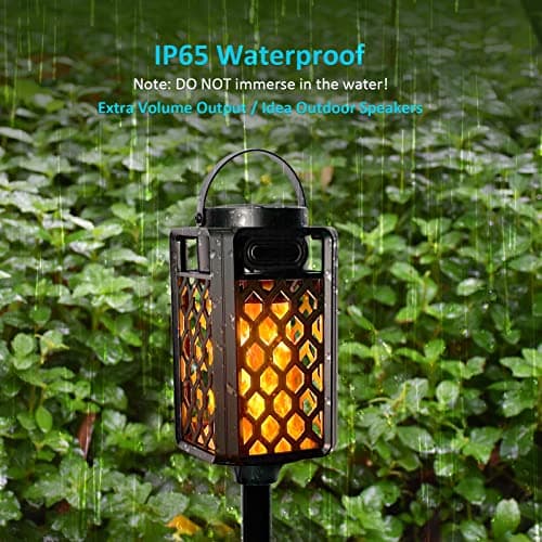 SZGMJIA Portable Bluetooth Speaker, Led Flame Torch Atmosphere Wireless Outdoor Speaker Bluetooth 5.0 HD Audio IP67 Waterproof with LED Flicker Warm Night Lights 2000mAh Battery for Travel Home Party — view 5